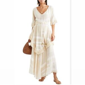 Lisa Marie Fernandez Laura Laura Fringed Tiered Cotton Gauze Maxi Dress …